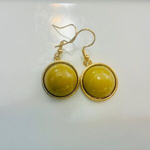 Mustard Yellow Round earrings